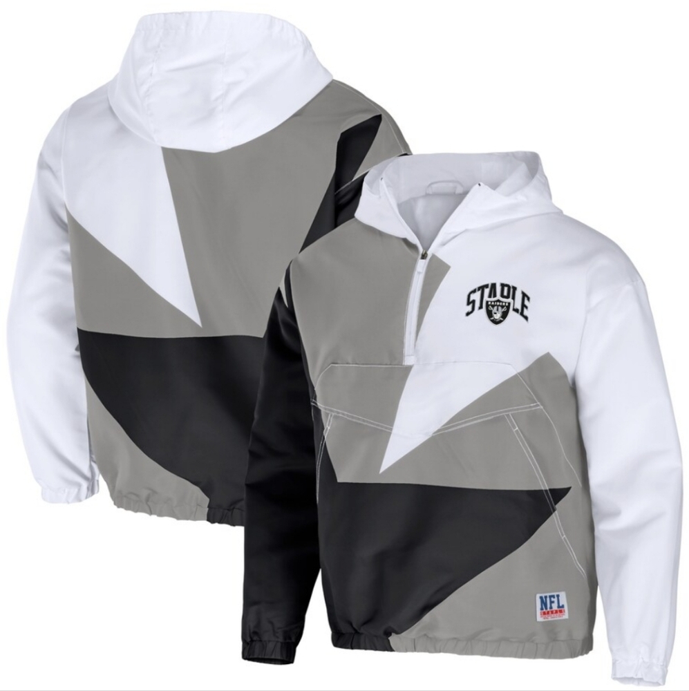 Las Vegas Raiders NFL x Staple All Over Print Lightweight Quarter-Zip Size:XL